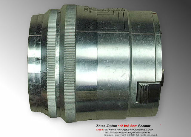 Chrome lens barrel / tube of a Rangefinder version Contax Zeiss Opton Sonnar 1:2 f=8.5cm  (85mm f/2.0) Chrome Telephoto lens  