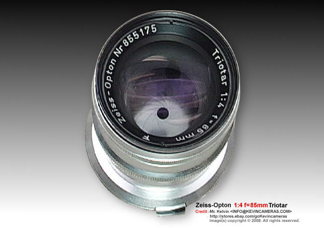 Rangefinder Zeiss-Opton Triotar 1:4 f=85mm (85mm f/4.0) telephoto lens