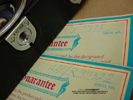 Guarantee papers of  Zeiss Ikon Hologon ultrawide camera 