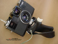 The Zeiss Ikon Hologon ultrawide camera w/pistol hand grip attached