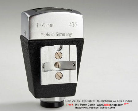 Finder 435 rear section Carl Zeiss Biogon 1:4.5 f=21mm (f/4.5/21mm) ultra-wideangle lens