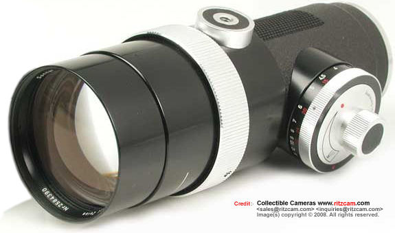 Carl Zeiss JENA 250mm f/4.0 Olympia Sonnar Side view - contarex
