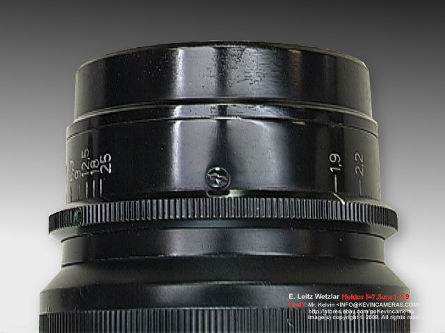 Lens head - Leica Ernst Leitz Wetzlar HEKTOR f=7.3cm 1:1.9 (73mm f/1.9) short Telephoto Lens 