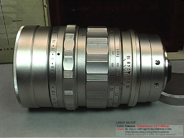 Leica SEOOF SUMMICRON 1:2 / 90 LEITZ Canada version sweide view