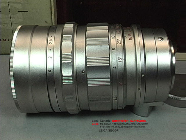 Leica SEOOF SUMMICRON 1:2 / 90 LEITZ Canada version body and lens barrel