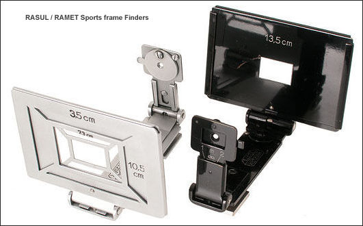 RASUL + RAMET frame finder; two (black / chrome) versions  with mask for 10.5cm 