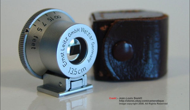 Leitz / Leica Brightline Optical Finder 13.5cm / 135mm Telephoto lenses  with leather case