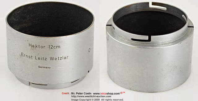 Special lens hood for 12cm Hektor