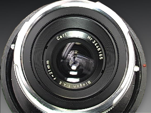 Contaxrex 21mm f/45 Biogon front lens element