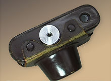 Early model of leather camera case for Nikon rangefinder camera Nikon S2 base