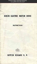 Instruction Manual Nikon S36 Motor Drive Unit, Page 1 front cover