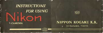 Instruction manual for Nikon (Nippon Kogaku KK) S Rangefinder Camera - LINK