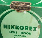 Nikkorex lens hood green box and cases