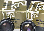 The early version of box design for reflex Nikon F / Nikkor lenses 