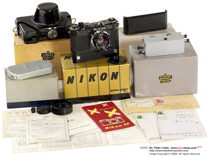 NIKON S2E with S36 motor drive in full complete set as appeared in an auction conduced by www.westlicht-auction.com