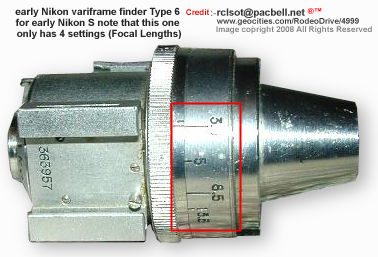An early Nikon variframe finder Type 6 for early Nikon S note that this one only has 4 focal length settings