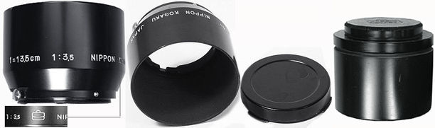 The dedicated, matching original lens hood for Nippon Kogagu Japan Nikkor-Q.C 1:3.5 f=13.5cm new style design for Nikon rangefinder cameras  