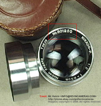 Early series of LEICA (LSM) version of  Nikkor-P 1:2 f=8.5cm telephoto lens for Nikon rangefinder cameras