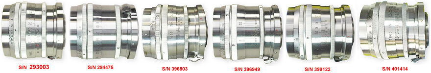 Series of Nikkor-P rangefinder 85mm f/2.0 telephoto lens made in CONTAX lens mount