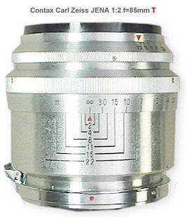 Contax Carl Zeiss JENA 1:2 f=8.5cm rangefinder lens