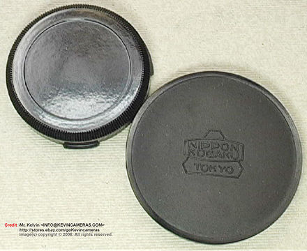 An old type Nippon Kogaku TOKYO front and rear lens caps for Nikkor-P 1:2 f=8.5cm telephoto lens 