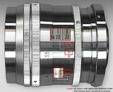 Various lens features and characteristic on a typical chrome model of  Nippon Kogaku KK Nikkor-P 1:2 f=8.5cm telephoto lens for Nikon rangefinder cameras