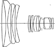 Optical construction for Nikon prototype auto NIKKOR WideEZoom 1:2.8 f=3.5cm-1:4 f=8.5cm (Nikon Auto Zoom Nikkor 35~85mm f/2.8~4.0
