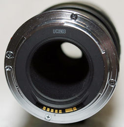 CANON EF 100-300mm f/56 Rear lens mount view