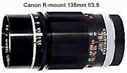 Canon R-mount 135mm f/3.5 telephoto lens