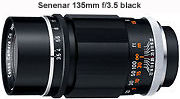 Canon SENENAR 135mm f/3.5 black telephoto lens