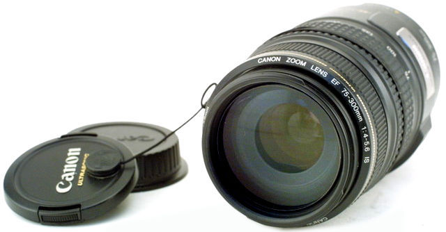 Canon EF 75-300mm f/4.5~5.6 MK II IS USM tele-zoom lense with lens cap Loading ......