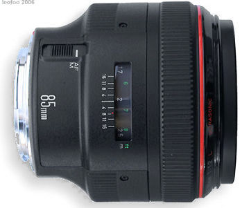 EF 85mm f/1.2L front view
