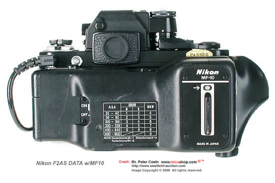 MF 10 DATA back for Nikon F2AS DATA SLR camera

