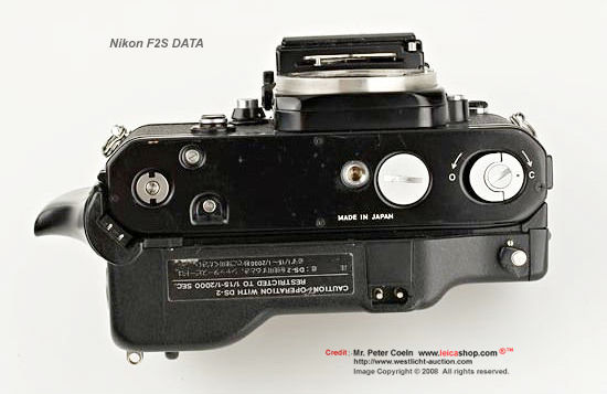 Base section view of Nikon F2S DATA  with MF-1o attached