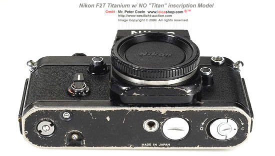 Base plate section view - also using titanium  -  Nikon F2T  Titanium Body SLR camera model without the Titan Incription 