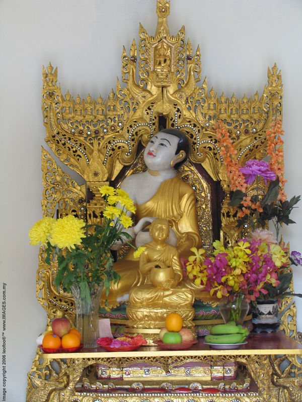 ARAHANT UPAGUTTA, The main image at the side structure at Dhammikarama Burmese Temple, Penang Island