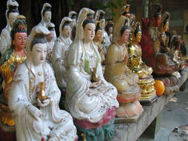 View two of various Kwan Yin 