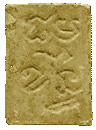 A typical old Wak Pak Nam amulet (back)