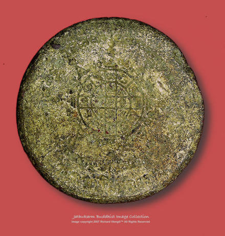 an aged, original early version of Jatukarm / Jathukarm /Jathukam Image rear section view
