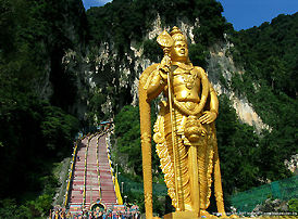 The giant size Indian Goddess Statue at Batu Cave sacre Hindu site, Kuala Lumpur, Malaysia