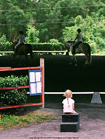 Waiting for my turn of a horse ride at  equestrian club