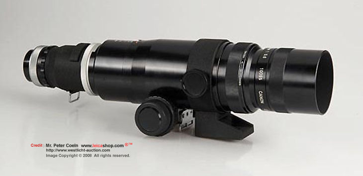 Canon super telephoto lens FL mount 400mm f/5.6 side view