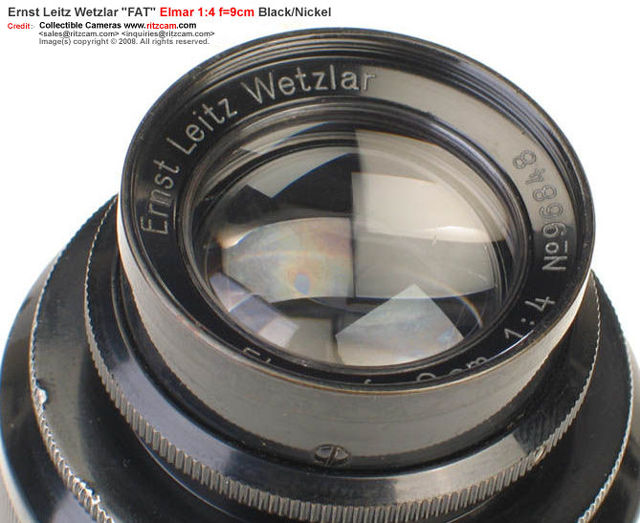 lens front section of an Ernst Leitz Wetzlar FAT ELMAR 90mm f/4.0